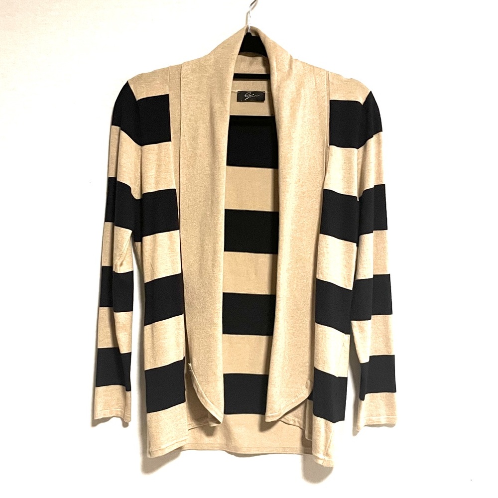 Navy and tan sweater